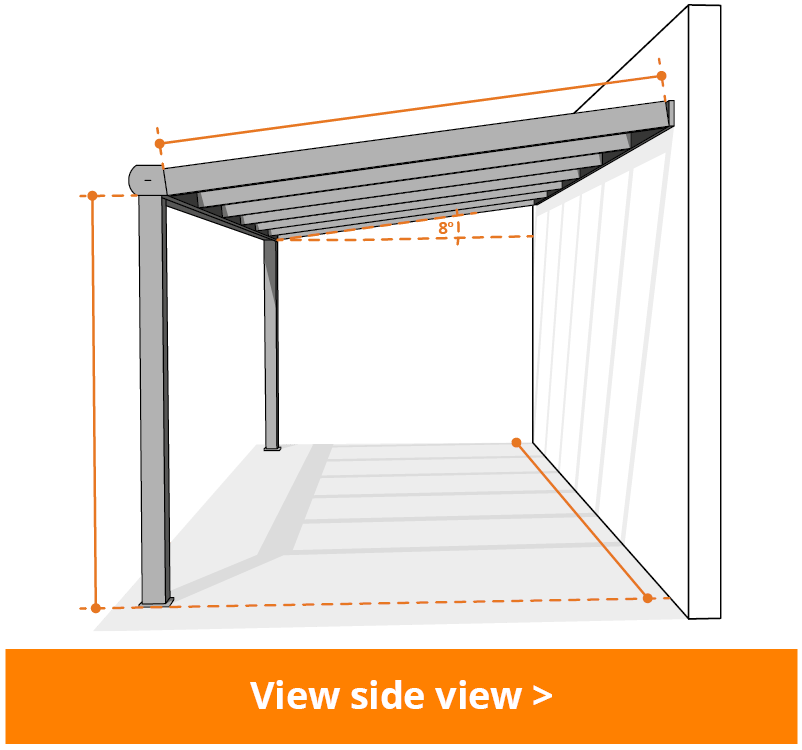 View side view veranda with sliding glass doors