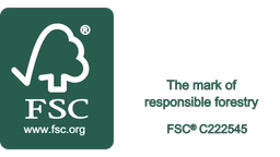 FSC C222545 label for responsible forest management