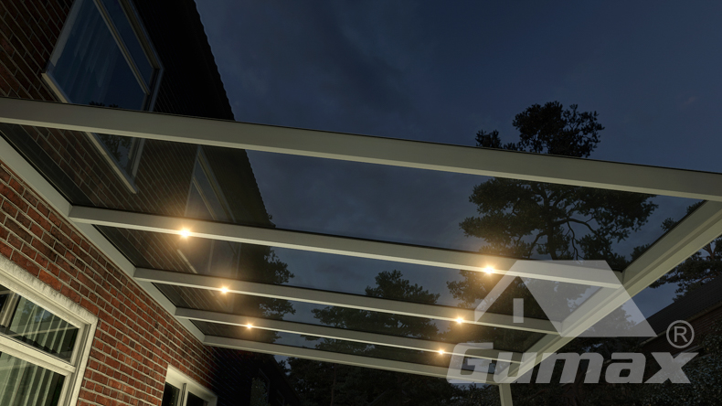 LED spots for all intermediate beams (two per intermediate beam)