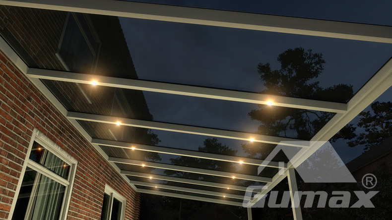 LED spots for all intermediate beams (two per intermediate beam)