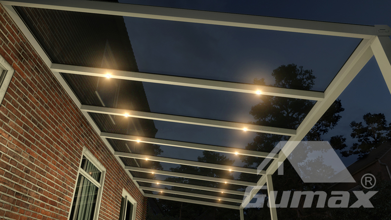 LED spots for all intermediate beams (two per intermediate beam)