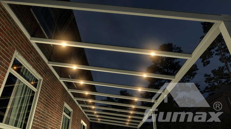 LED spots for all intermediate beams (two per intermediate beam)