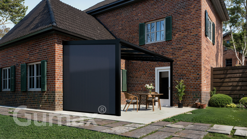 Aluminium sidewall with anthracite panels 2301mm to 2500mm