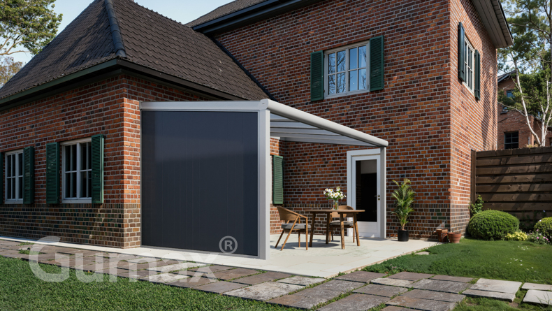 Aluminium sidewall with anthracite panels 2000mm to 2300mm
