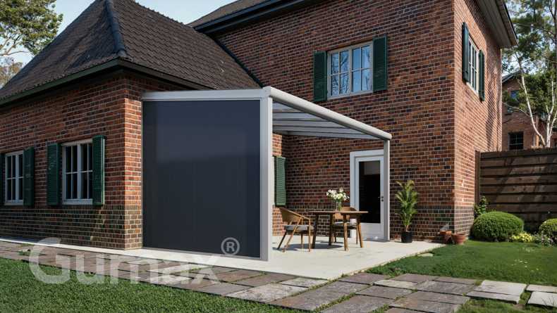 Aluminium sidewall with anthracite panels 2301mm to 2500mm