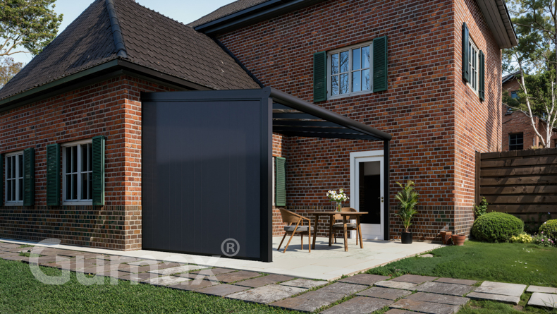 Aluminium sidewall with anthracite panels 2301mm to 2500mm