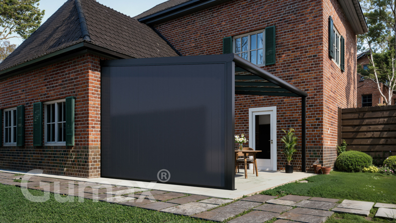 Aluminium sidewall with anthracite panels 2301mm to 2500mm
