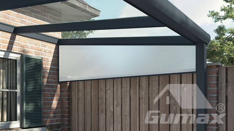 Wedge on fence opal polycarbonate