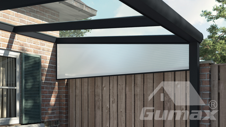 Wedge on fence opal polycarbonate